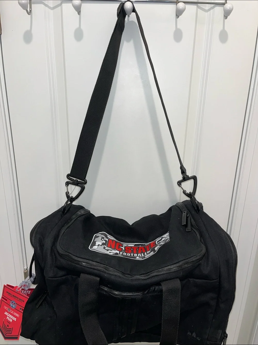 Jacarrius Peak NC State Wolfpack Football adidas 5 compartment duffle gym bag